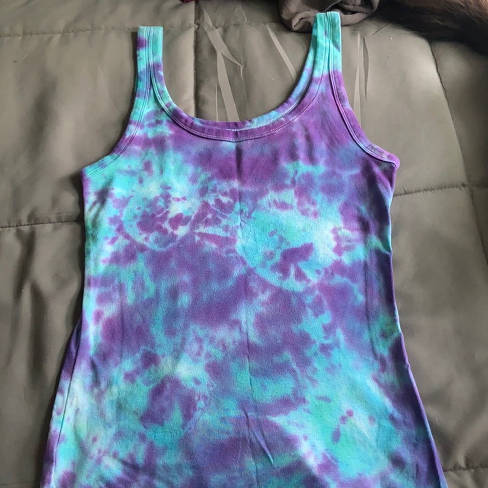 blue & purple tie-dyed tank